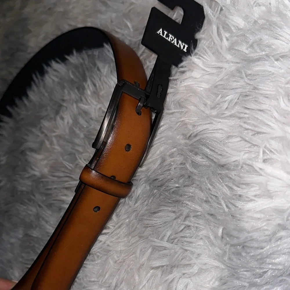 Alfani Brown Leather Belt - Men’s 36 - NEW